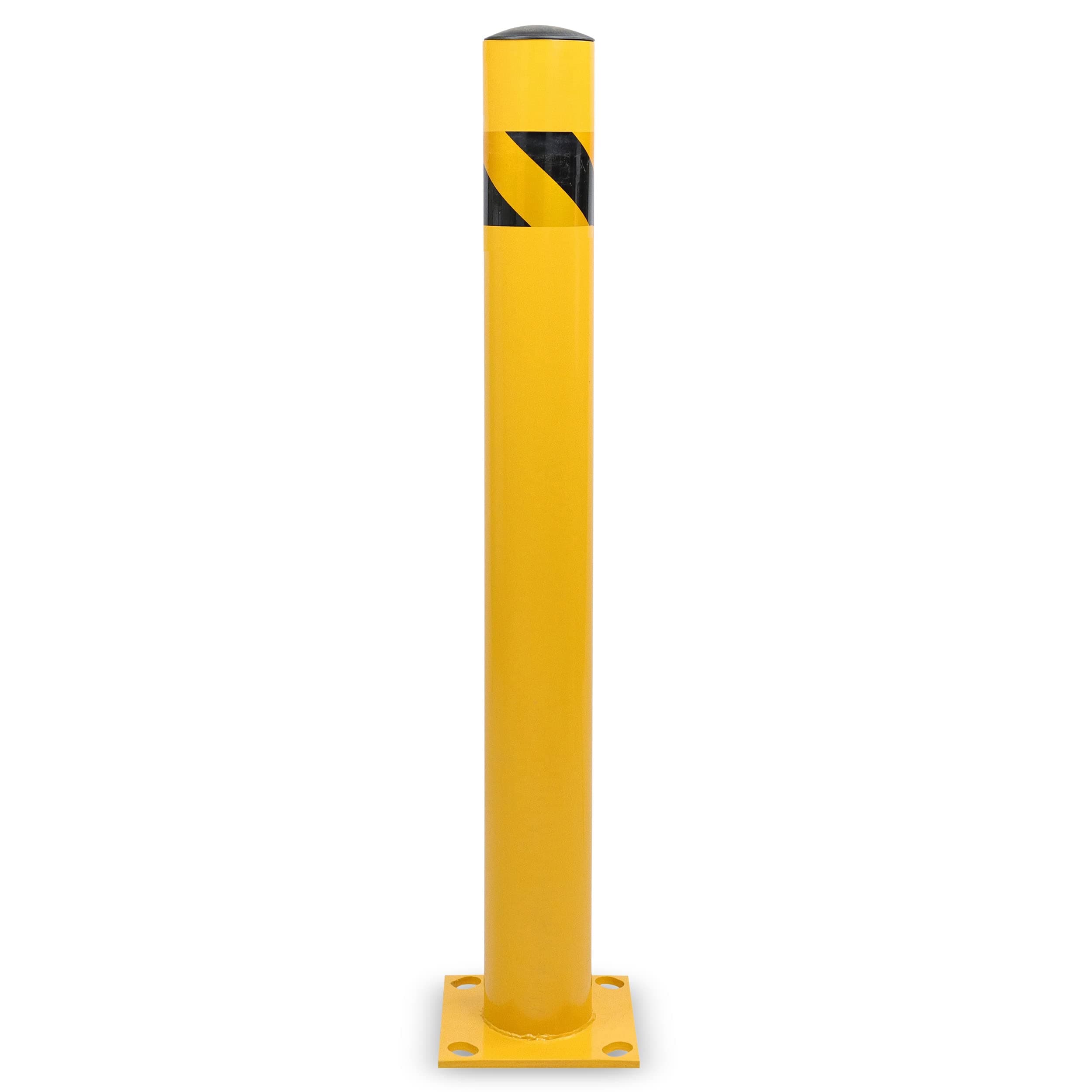 BISupply Parking Bollard – 42in Street Bollard Parking Post, Metal Sign Posts Steel Safety Bollard Traffic Pole