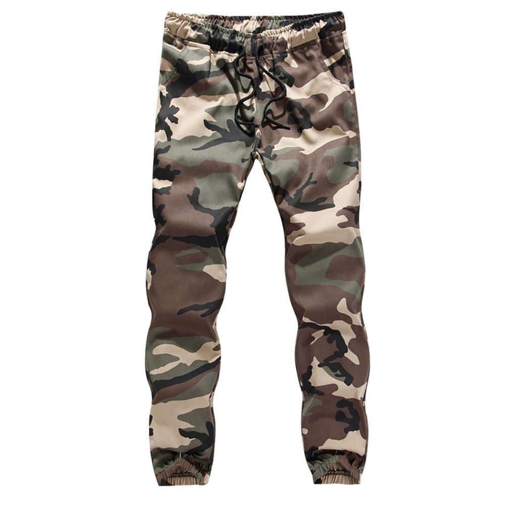 Men's Cargo Pants Outdoors Jogger Camo Slim Fit Sports Drawstring Plus Size Athletic Active Trousers