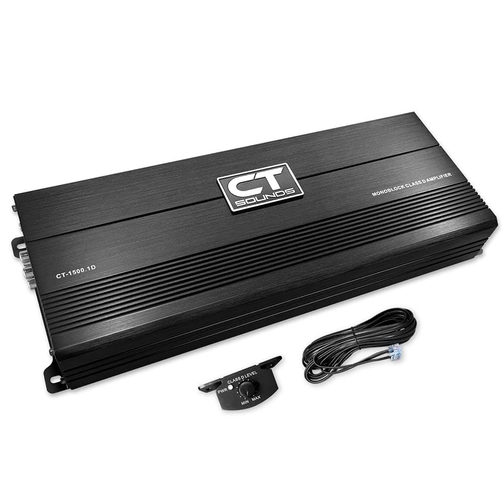 CT Sounds CT-1500.1D コンパクトクラスDカーオーディオモノブロックアンプ、1500ワット RMS