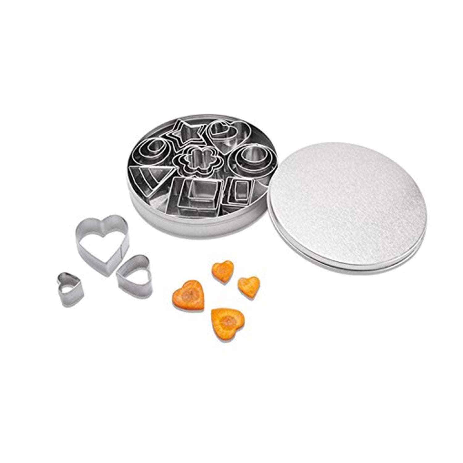 24 Pcs Cookie Stainless Steel Mold Set Food Fruits Biscuits Cutters For Icing Pastry Sugar Craft Cake Decoration With Box