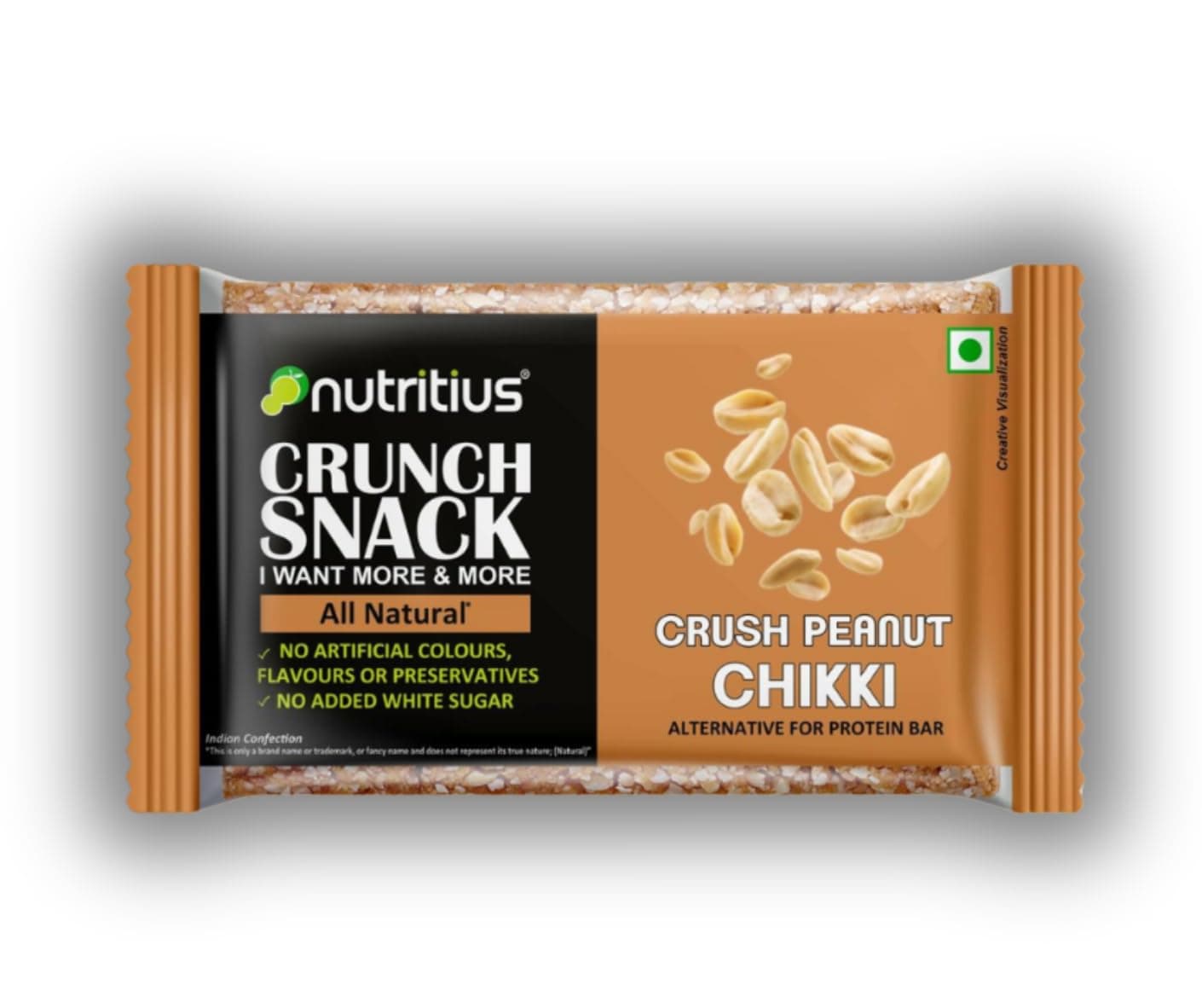 Nutritius Crush Peanut Chikki 120 grams (Pack Of 6) | Peanut Chikki | Desi Ghee | Gajak | Made With Jaggery | No Glucose Syrup | No Preservatives | Gluten Free | Indian Sweets | Gajak
