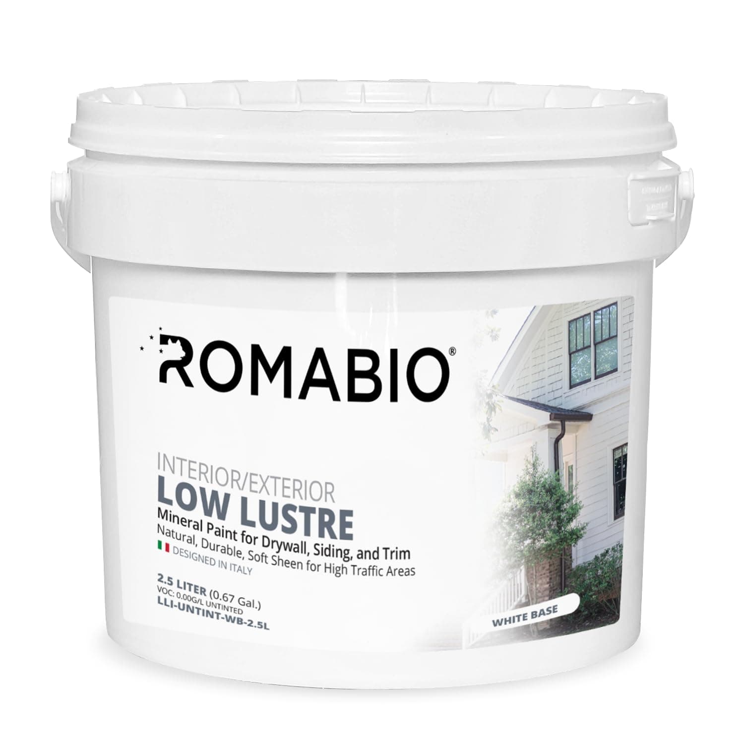 Romabio Low Lustre Interior/Exterior, Mineral-Based Paint (2.5 Liter, Carolina Sky)