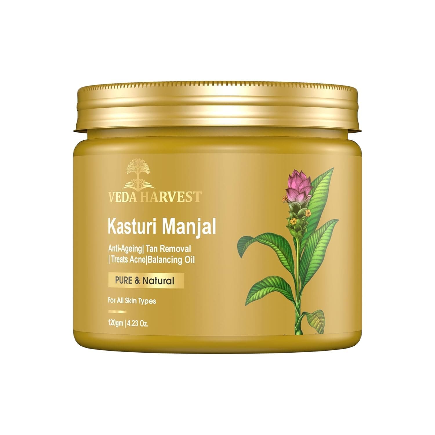 Kasturi Manjal - Curcuma Aromatica/Wild Turmeric Powder For All Skin Types| For Glowing Skin| Skin Tone | Blemish-Free | Overall Complexion| 150Gm, 1 Count