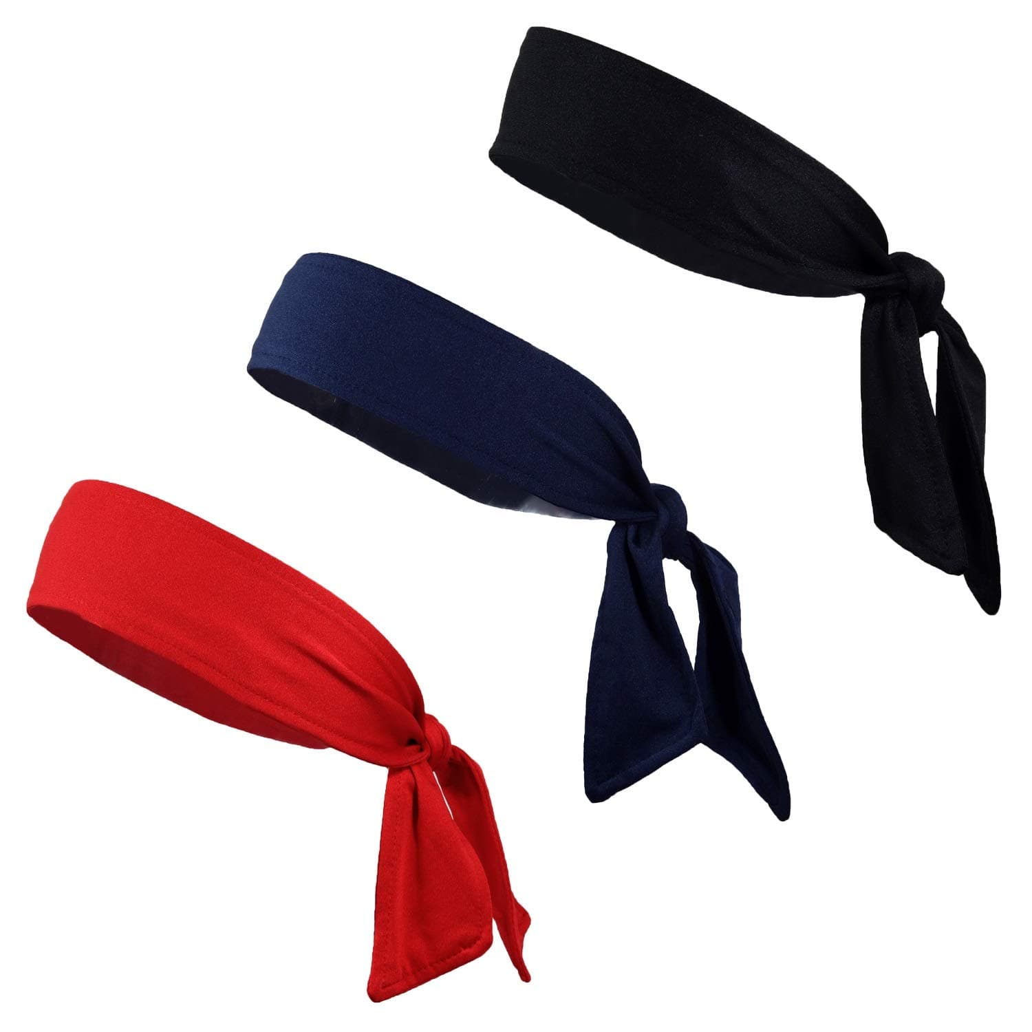 Kenz Laurenz Tie Back Headbands Moisture Wicking Athletic Sports Head Band You Pick Colors