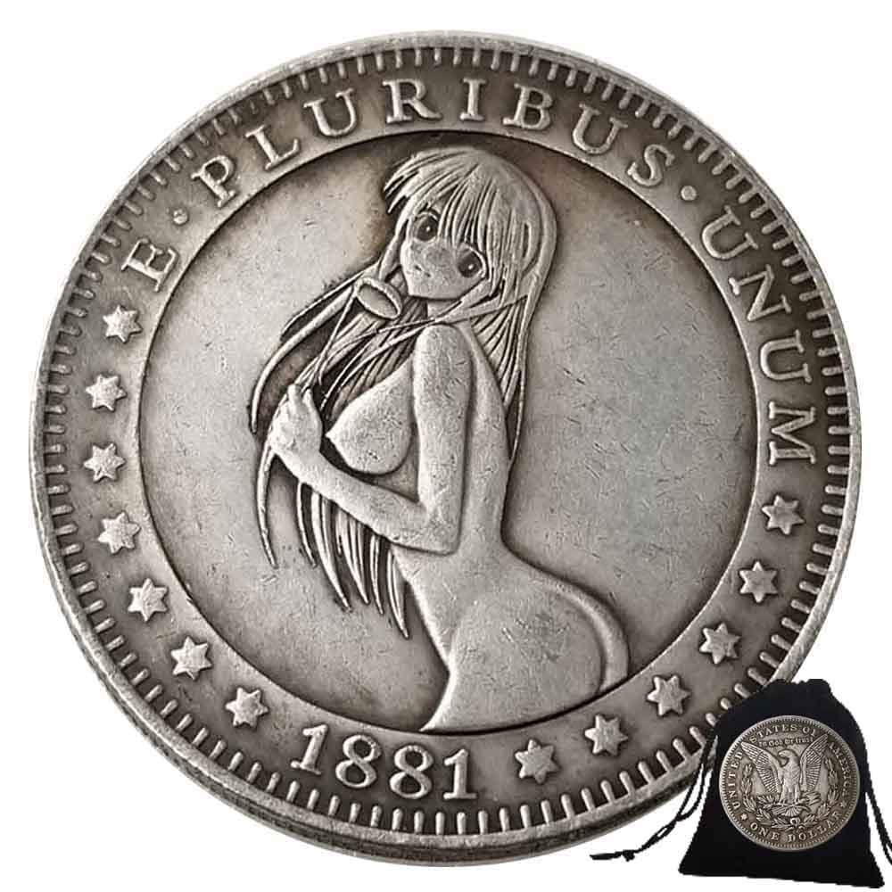 Best US Silver Coins - 1881 Hobo Nickel Coin -Old Coin Collecting-Silver Dollar USA Old Morgan Dollar -Plated Silver Coins Love it