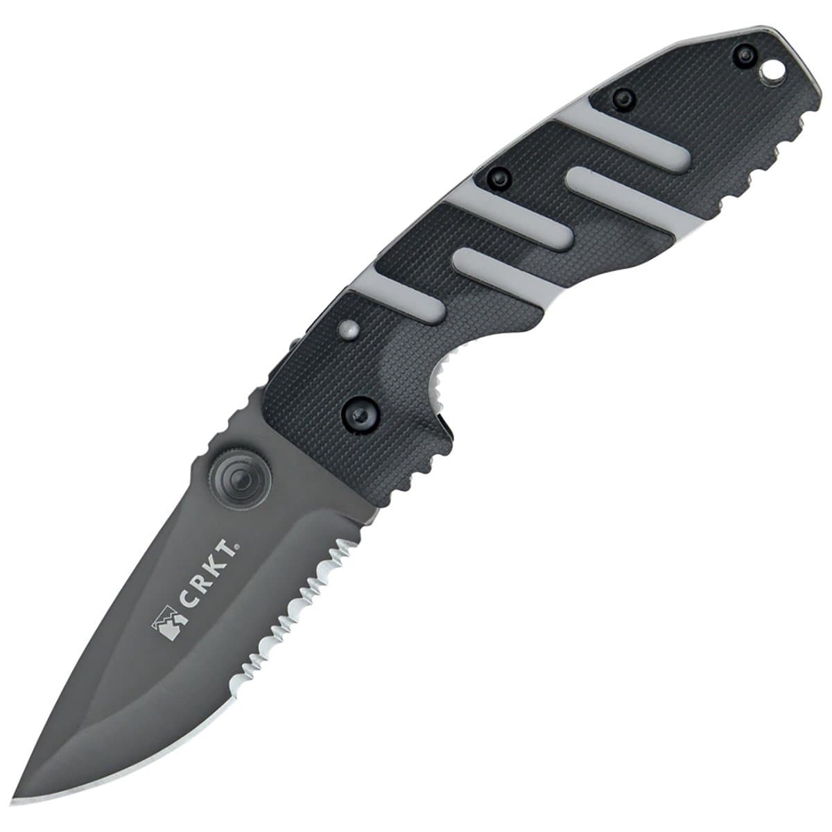 Columbia River Knife & Tool Ryan Model 7 Partially Serrated w/ Black Blade & Handle