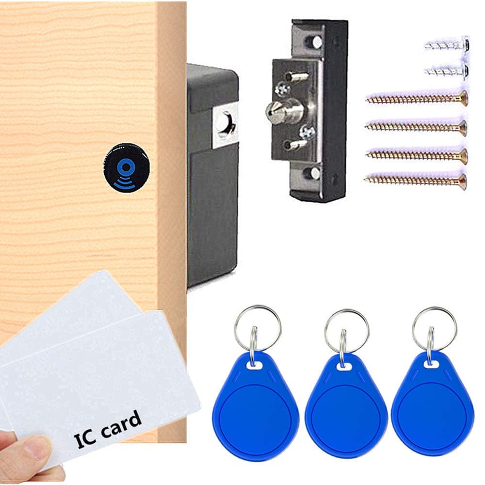 Electronic Cabinet Lock, RFID Electronic Cabinet NFC Function Supported Hidden DIY, Punch-Free, Locker, Wardrobe, Drawer Lock (Blue)