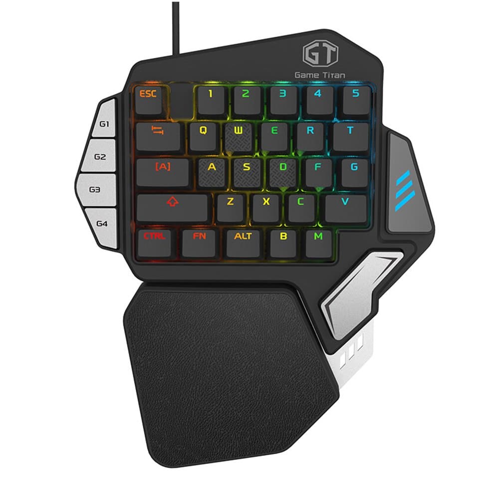 XFUNY Gaming Keypad, Mechanical Gaming Keyboard Customizable & RGB Backlight One-Handed Keyboard with Hand Rest for Dota/OW/PUBG/Fortnite