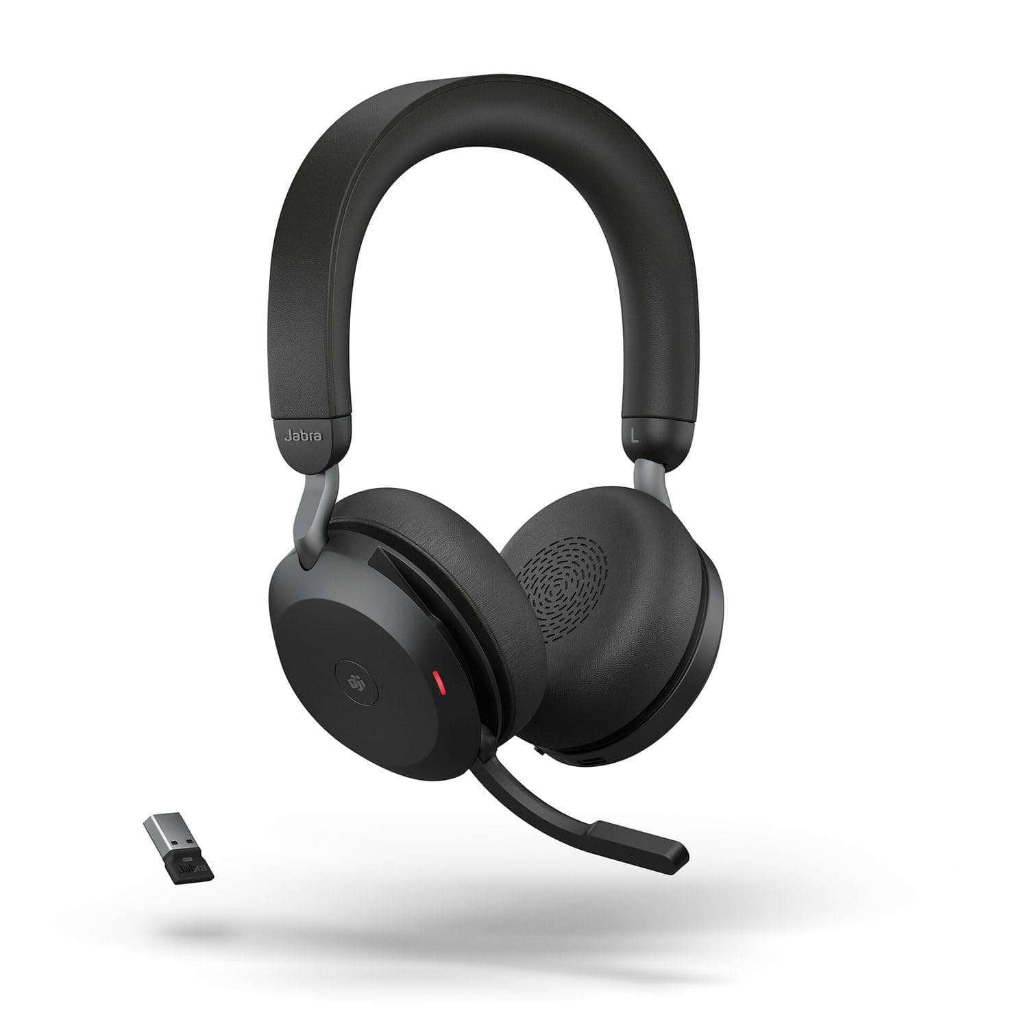 Evolve2 75 Wireless PC Headset with 8-Microphone Technology - Dual Foam Stereo Headphones with Advanced Active Noise Cancellation, USB-A Bluetooth Adapter and MS Teams-compatibility - Black