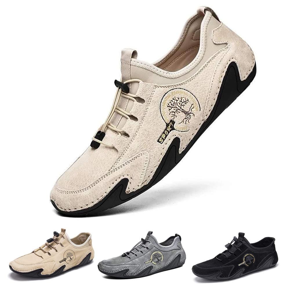 Mens Driving Loafers Shoes Casual Shoes Slip On Flat Loafers Boat Shoes Moccasins Lightweight Soft Comfort Lace up Oxford Walking Shoe for Work Office Dress Outdoor Slippers Hand Stitching Ankle Boots