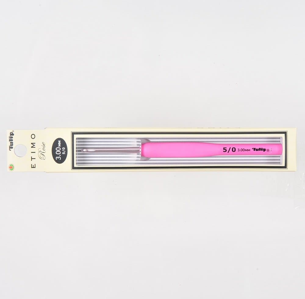 Tulip ETIMO ROSE Cushion Grip Aluminium Silver Crochet hook (3.0mm)