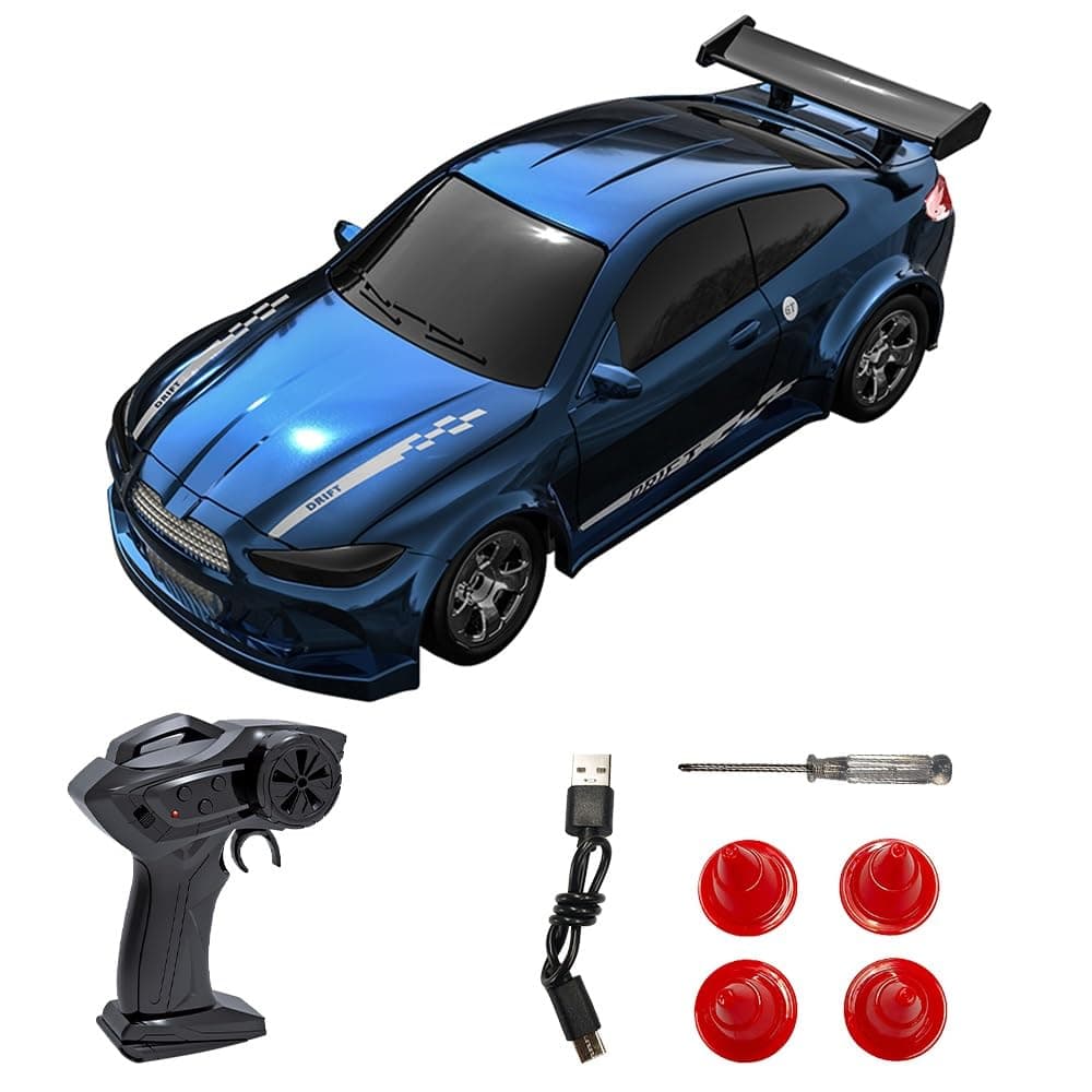 Desktop Drift Car for Boys Kids Adults, 1:64 Scale Remote Control Car with LED Lights, 4WD Mini RC Drift Cars for Race, Children's Gifts and Toys
