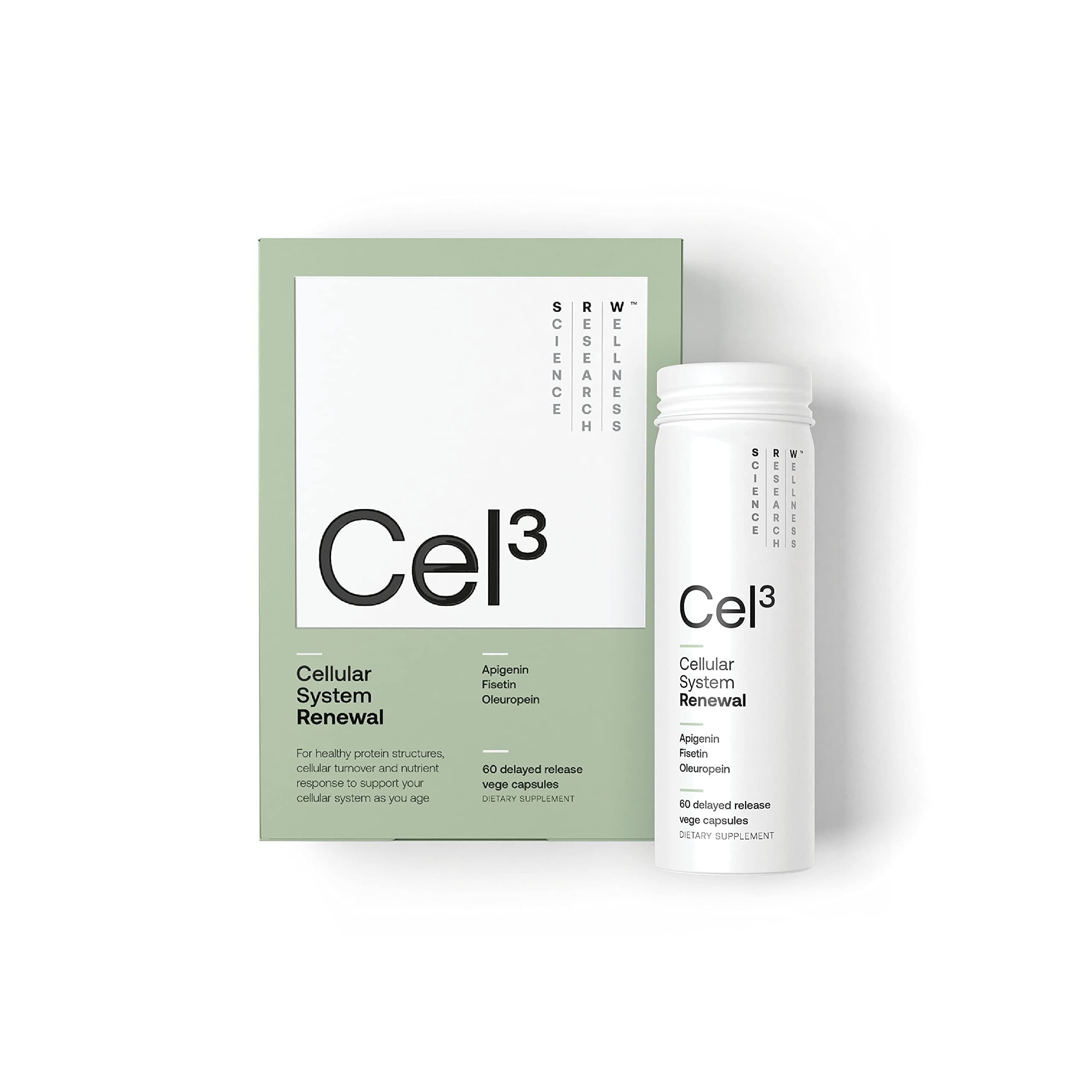 SRW Laboratories Cel³ Renewal | Supports Youthful Cell Function and Renewal, Eliminates Cellular Waste and Supports Healthy Aging | 60 Capsules