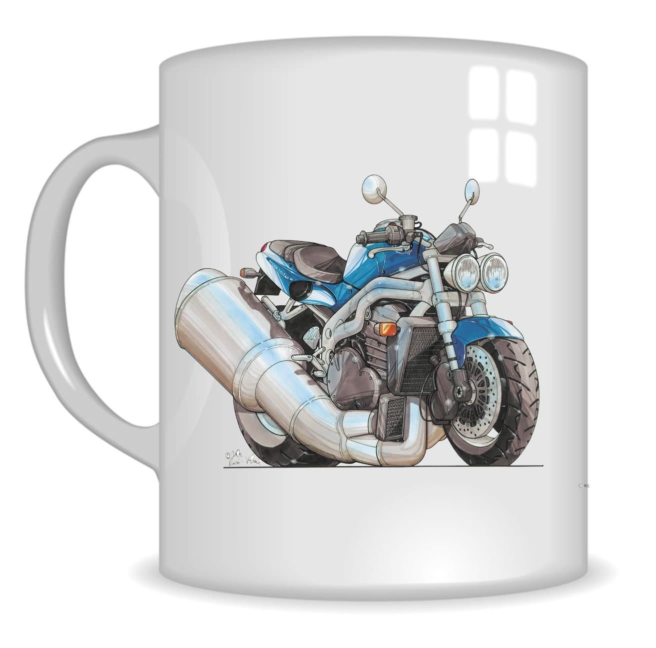 KA1181MG Koolart Gifts Cartoon of Triumph Speed Triple Motorcycle - Caricature Triumph Mug Gift for Men (Motorbike Mugs)
