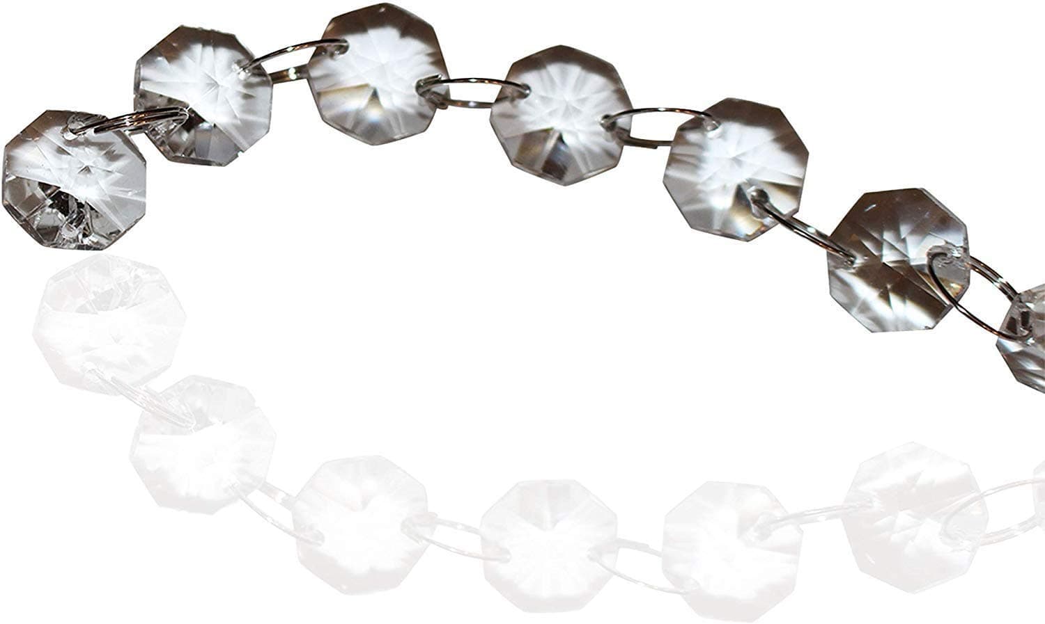 Crystal Rhinestone Close Chain SS16 Clear Rhinestone 1 Yard 2-Row Silver for DIY Decoration (33FT Bead)