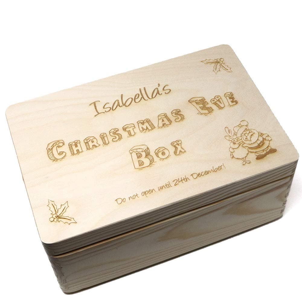 Crafty Gift Company Christmas eve box Personalised large wooden box