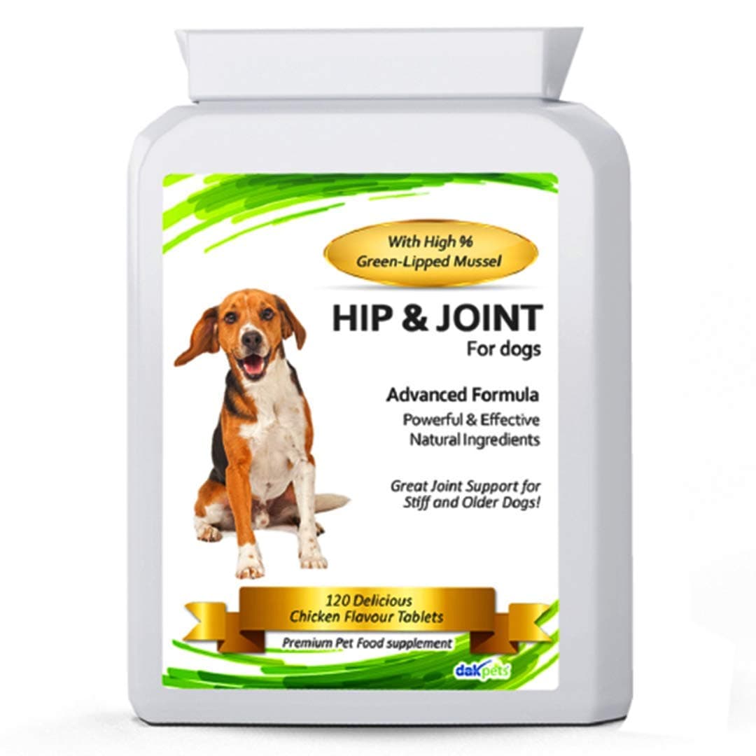 Advanced Hip and Joint Support Glucosamine for Dogs - Powerful Chondroitin, MSM, Curcumin & Green Lipped Mussel Dog Joint Supplement - with Vitamins E & C, 120 Tablets, made in UK (120 tablets)