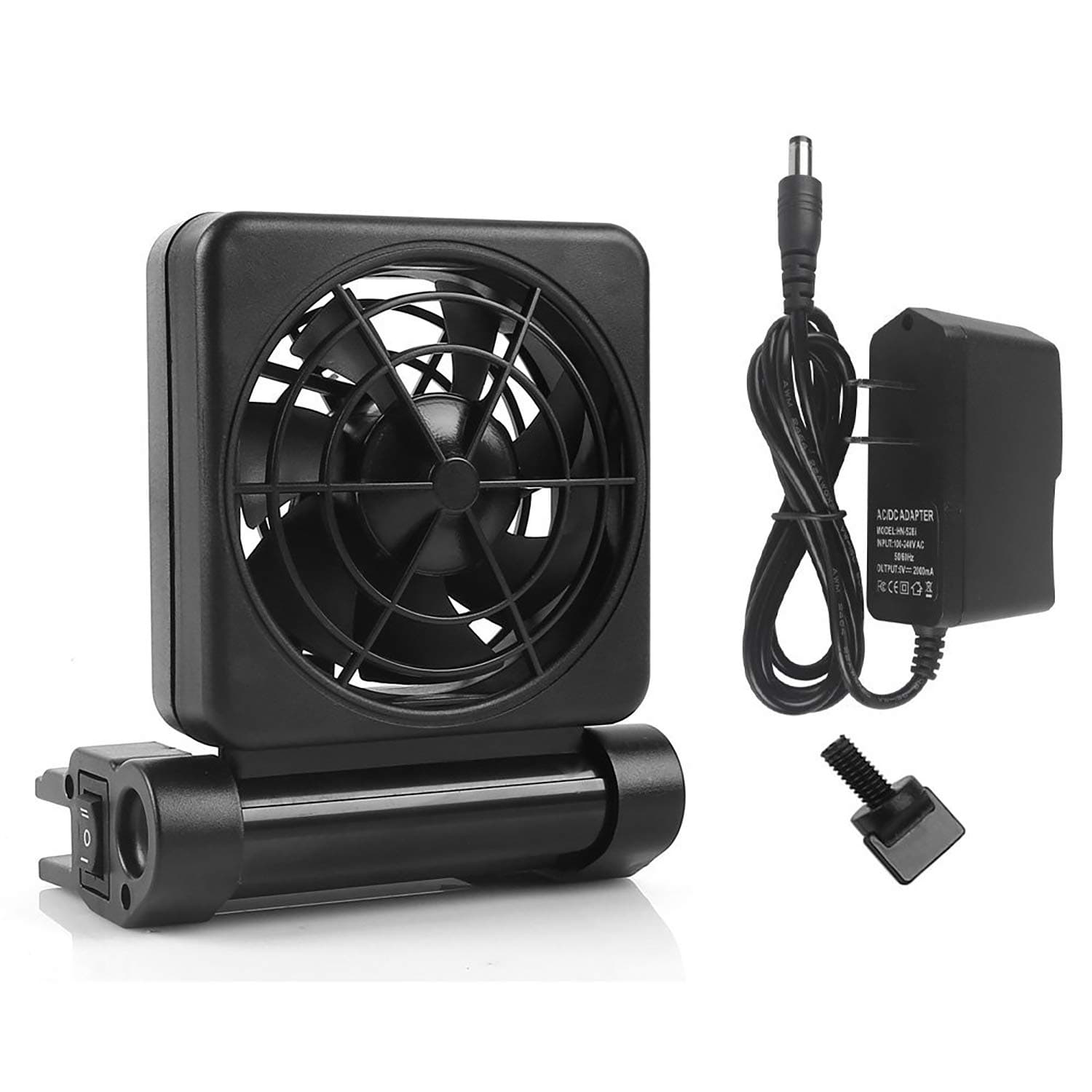 Aquarium Chiller, Fish Tank Cooling Fan System for Salt Fresh Water, 2 Variable Speed, Wide Angle Adjustable (1-Fan)