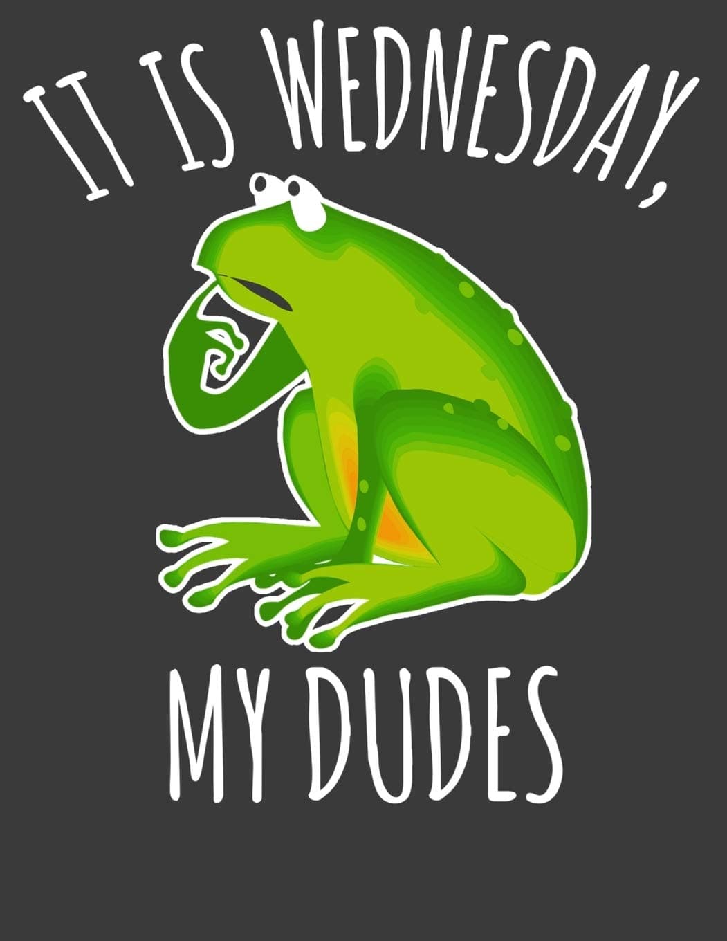 It is Wednesday, My Dudes: Funny Frog Lover Gifts Meme. Frog Notebook. 8.5 x 11 size 120 Lined Pages Frog Journal.
