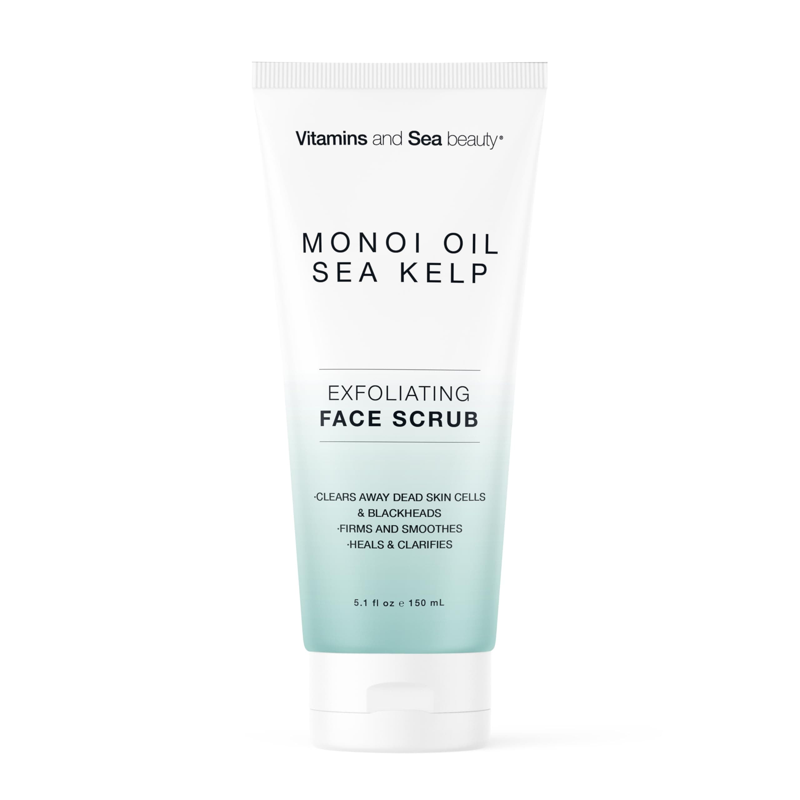 Exfoliating Face Scrub with Monoi Oil & Sea Kelp – Clarifying & Firming Facial Exfoliator with Natural Pumice – Vegan, Paraben-Free, 5.1 fl oz