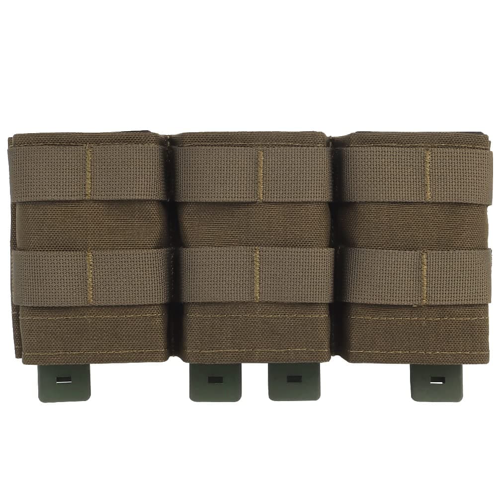 Triple Molle Mag Pouch, 5.56 Tactical Open Top M4 M16 Magazine Holder Carrier with Quick Release Magazine Pouch Insert