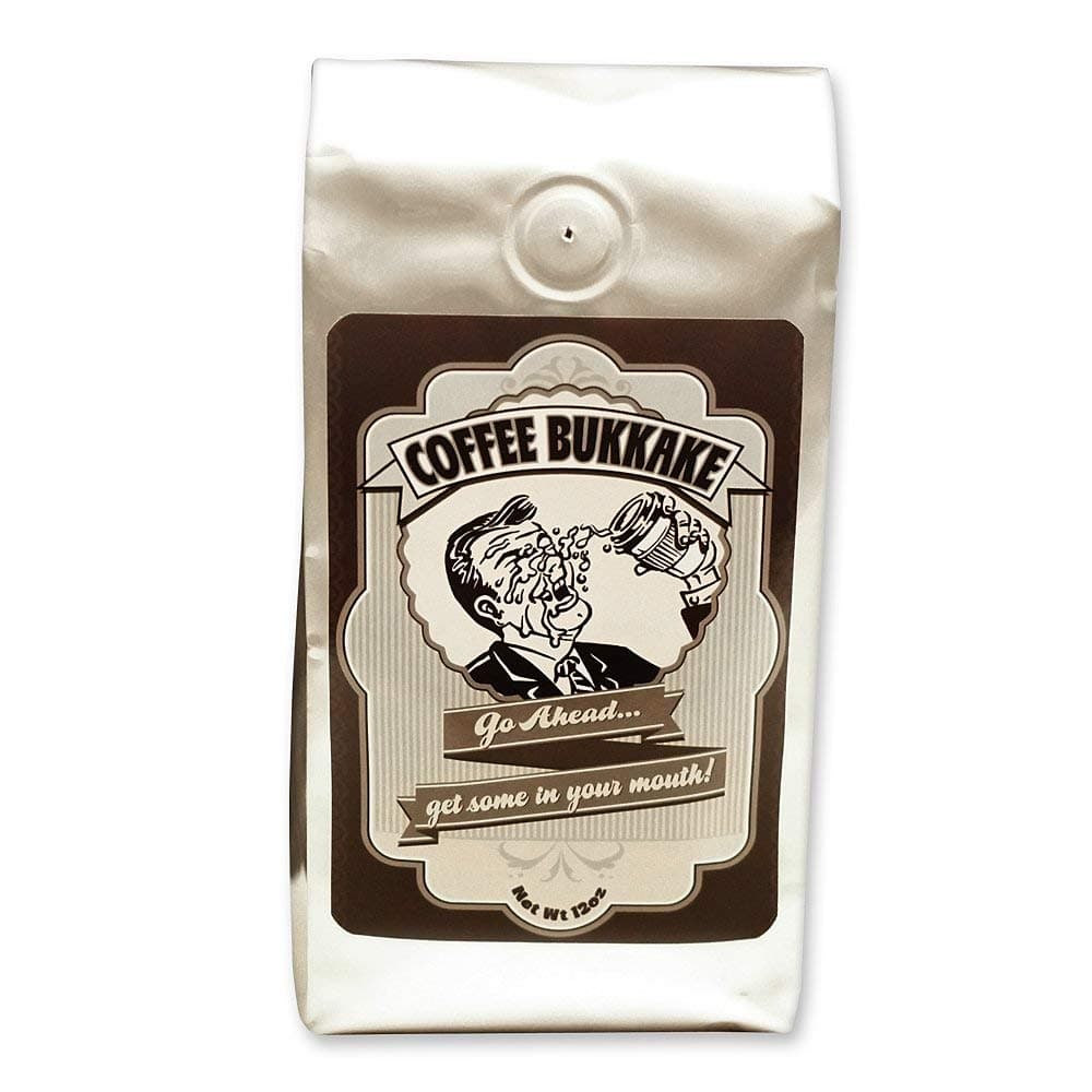 Coffee Bukkake - Mouth Worthy Blended Coffee Flavored with Maple/Spice & Caribbean Rum Medium Roast Wholebean 12oz