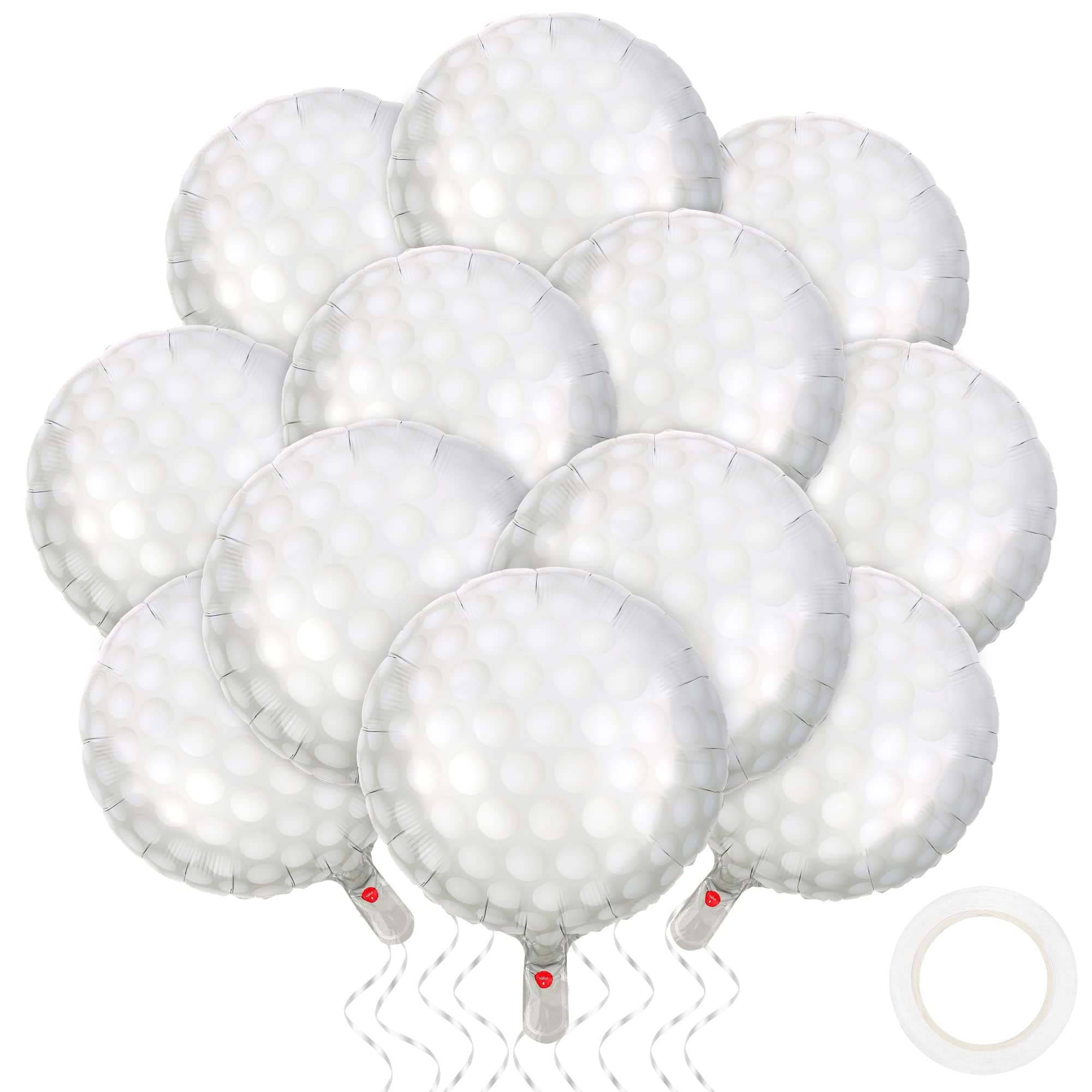 durony12 Pieces 18 inches Golf Balloons Golf Themed Party Decorations Foil Mylar Golf Ball Balloons For Birthday Sports Graduation Party Decoration