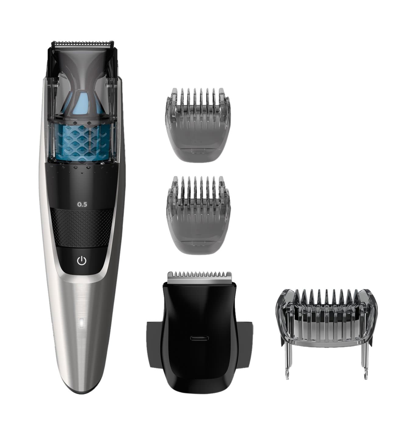 Philips Norelco Vacuum Beard Trimmer Series 7200, BT7215/49, Cordless Lithium-Ion Mustache and Beard Groomer for Men - NO BLADE OIL NEEDED
