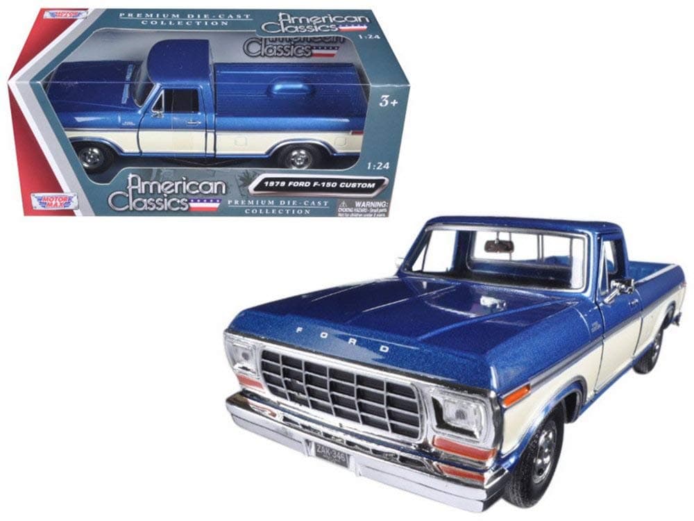 1979 Ford F-150 Pickup Truck 2 Tone, Blue with Cream 79346AC-BLCRM - 1/24 Scale Diecast Model Toy Car