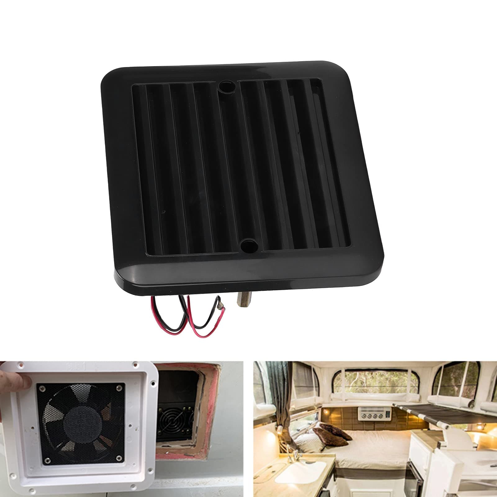 Air Vent Fan, 7 Blades 4500 Rpm Strong Wind Low Noise Side Exhaust Port 12V for Cars Trucks Rvs Yacht for Atvs Van Motorhome Camper