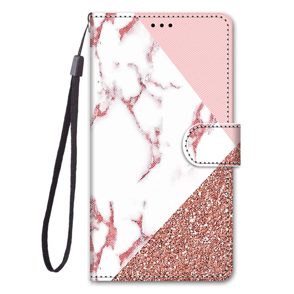 Everainy Compatible for Samsung Galaxy J3 2017 Case Silicone Wallet PU Leather Flip Card Slot Pattern Cover with Stand TPU Bumper Kickstand Shockproof Magnetic Closure (marble)