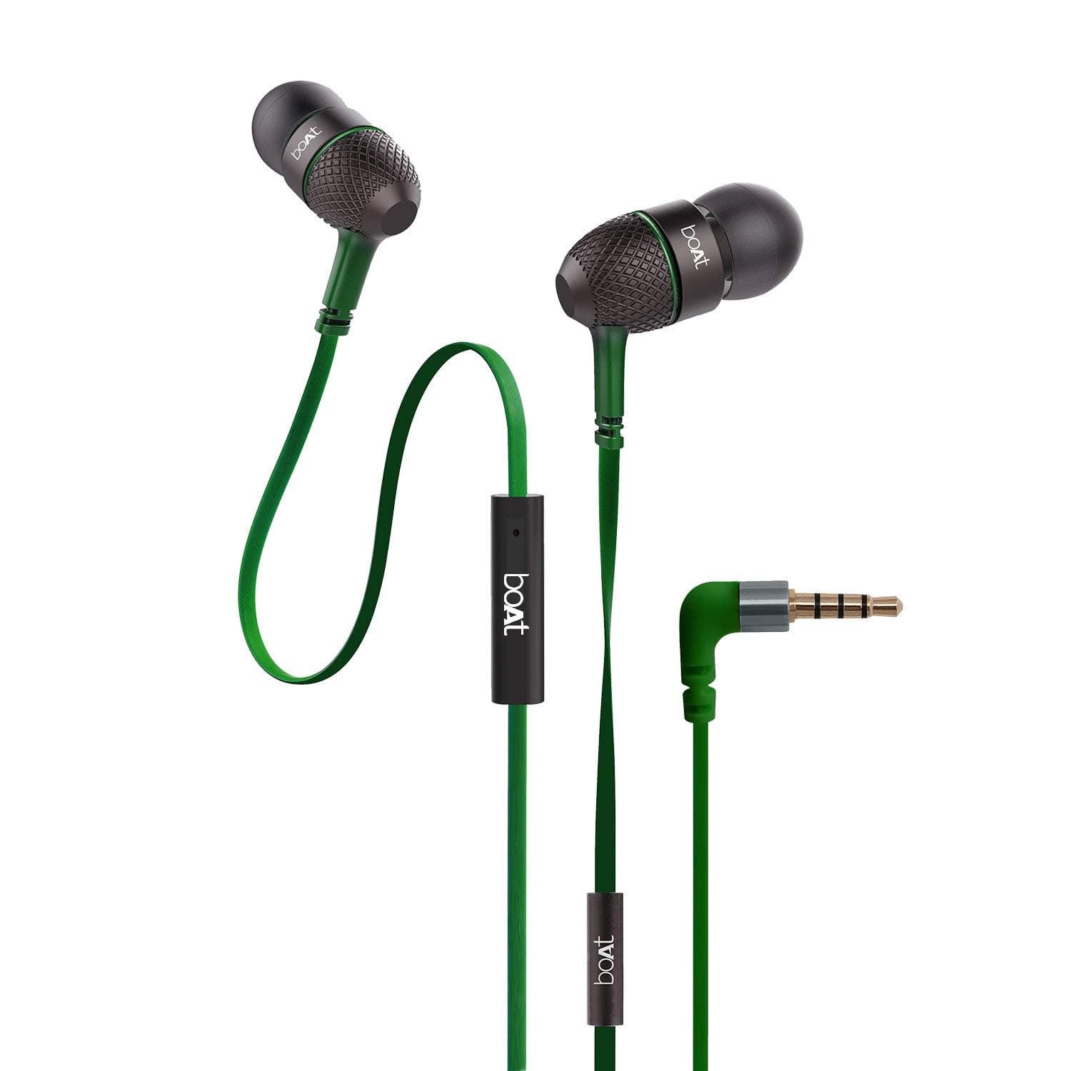 boAt Bass Heads 225 in-Ear Wired Headphones with Mic (Forest Green)