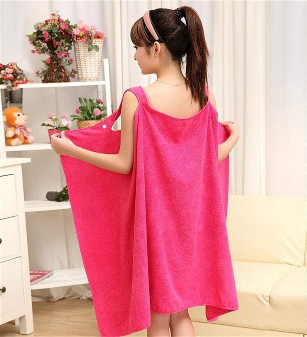 skyzone Women's Lady Magic Bath Soft Wearable Cotton Towels SPA Shower Towel Body Wrap Bath Robe Bathrobe Beach Dress Wearable Magic Towel (Multi)