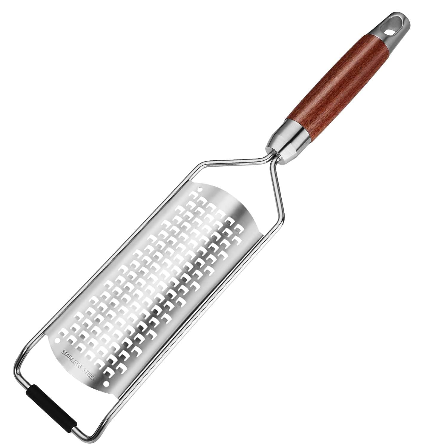 KULUNERProfessional-Grade Lemon Zester with Ultra-Coarse Blades, Heavy-Duty Cheese/Vegetable Grater, Solid Wood Handle Design - Rust-Resistant Durable, Essential Kitchen Tool (A1)