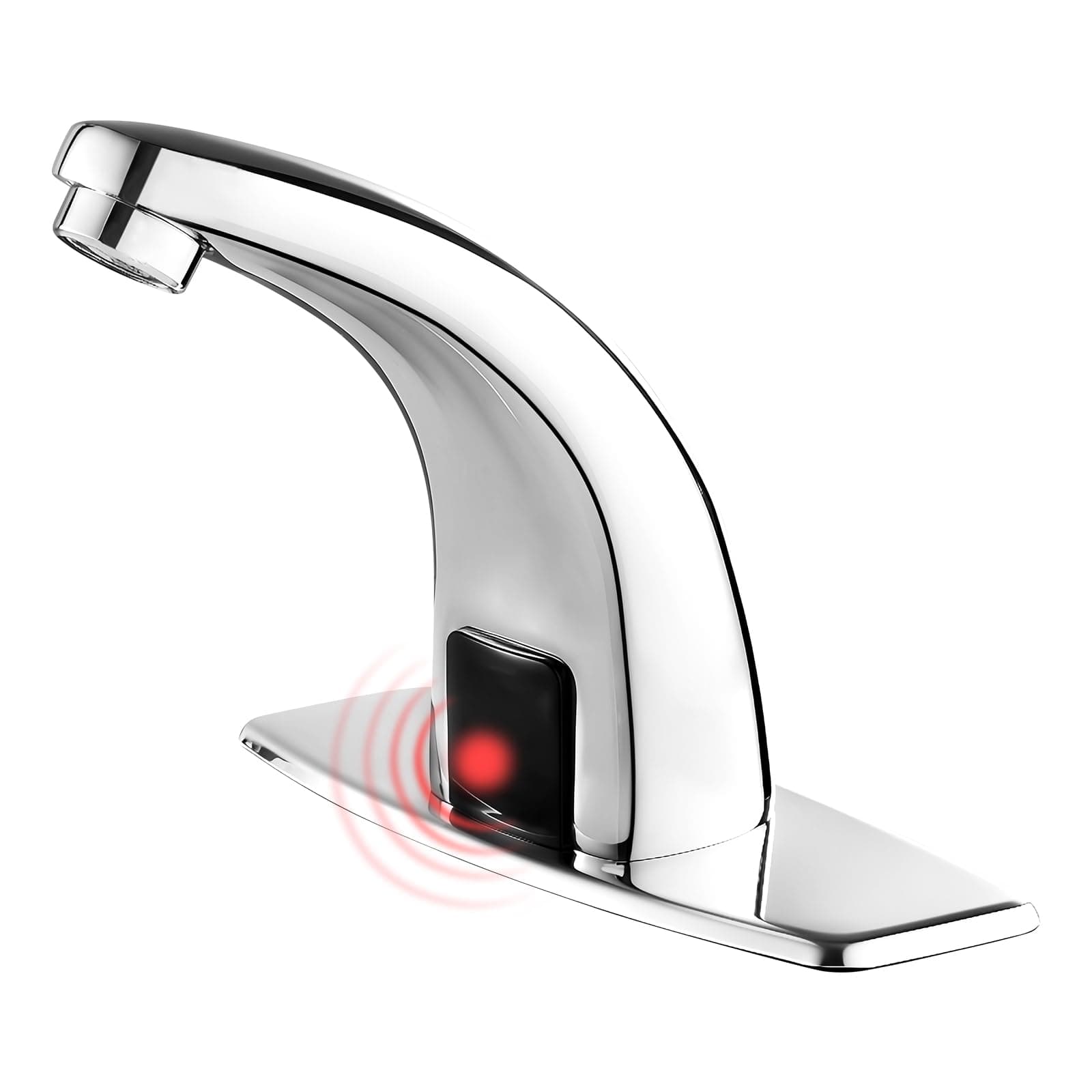 Touchless Bathroom Sink Faucet,Automatic Motion Sensor Faucets with 1 Hole Plate for Water Bath Commercial Lavatory Farmhouse, Chrome