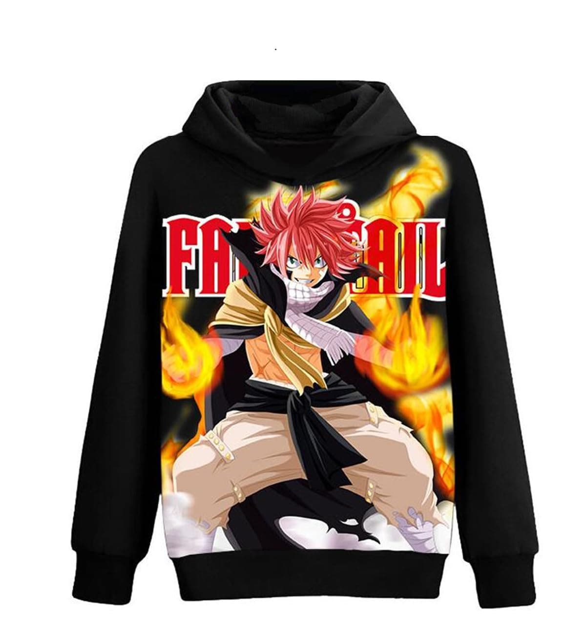 Anime Fairy Tail Cosplay Natsu Dragneel Jacket Sweatshirt Fleeces Costume Hoodie