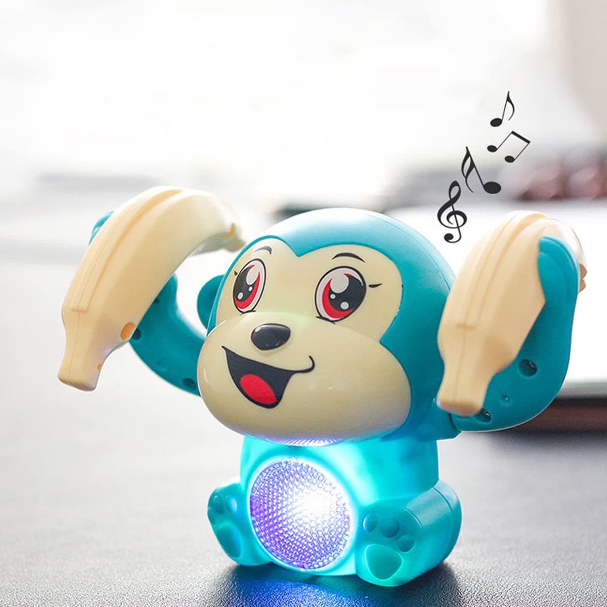 COSMOBABY Premium Dancing Monkey Toys with Banana Voice Activate Induction Cartoon Tumbling Monkey with Light and Music Toys for Children Touch Sensor Electric ISI Varified - Mix Colors