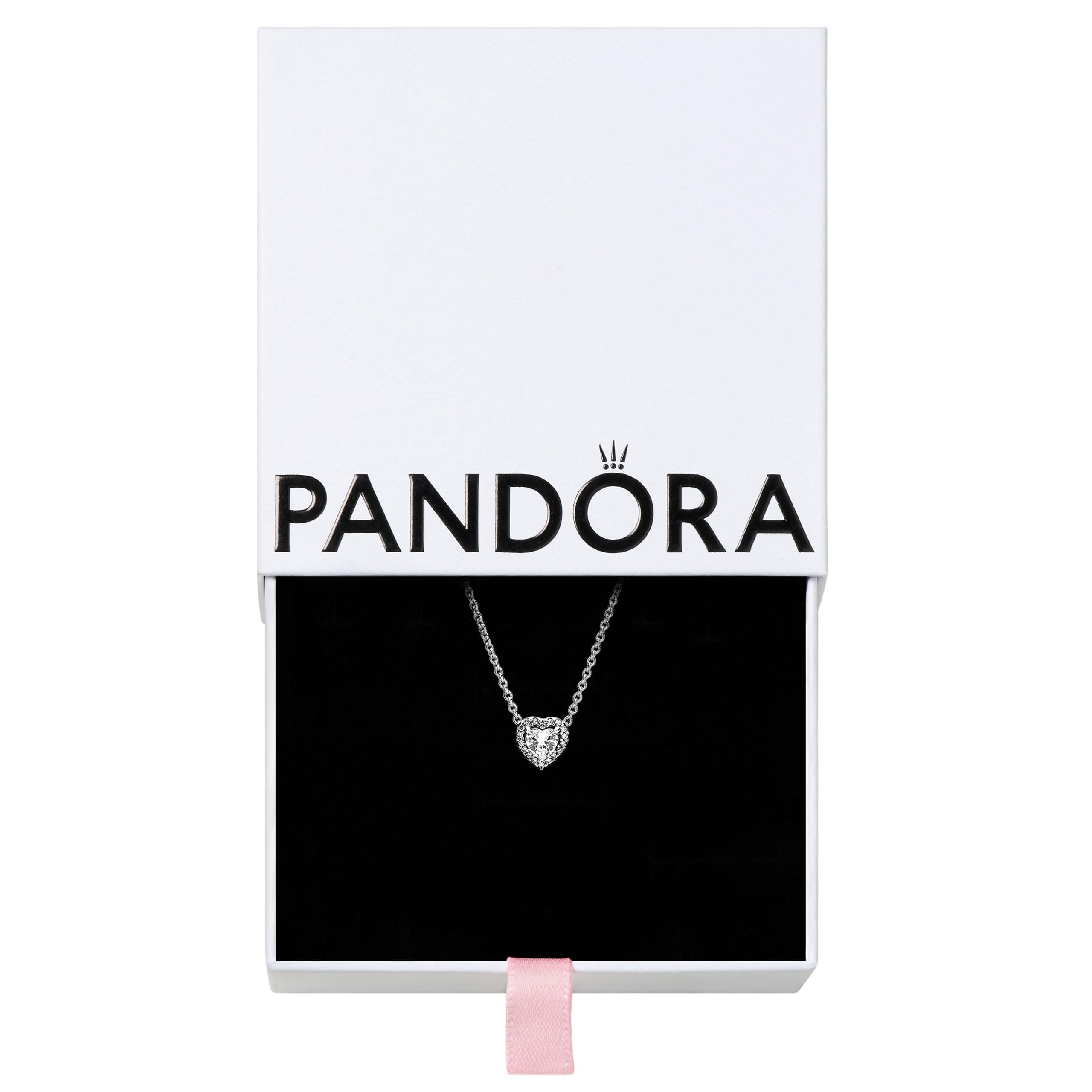 PANDORA Elevated Heart 925 Sterling Silver Necklace, Size: 45cm, 17.7 inches - 398425C01-45