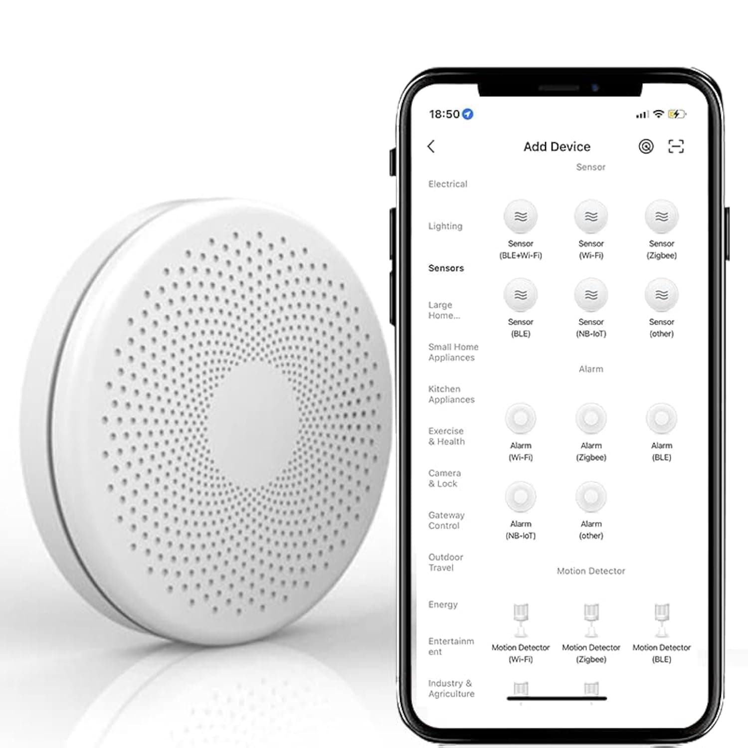 UanTii Tuya Smart 2 In 1 Carbon Monoxide & Smoke Alarm Fire Alarm Smoke Detector Sensor WiFI Smoke Co Detector for Home Security Works with Smart Life App