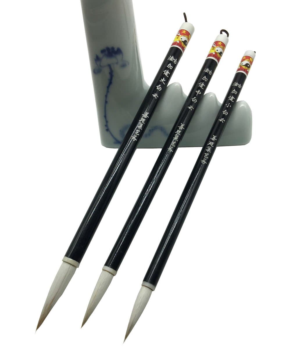 Easyou Hu Brush Chinese Brush for Coloring Painting and Practicing Calligraphy JJBY L+M+S (jjby 3pcs/pack)