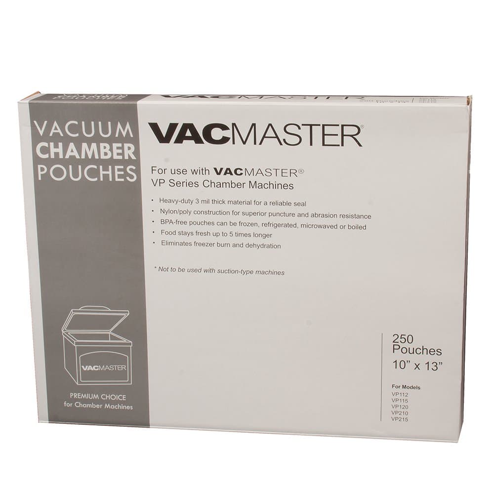 40725 3-Mil Vacuum Chamber Pouches, 10-Inch by 13-Inch, 250 per Box