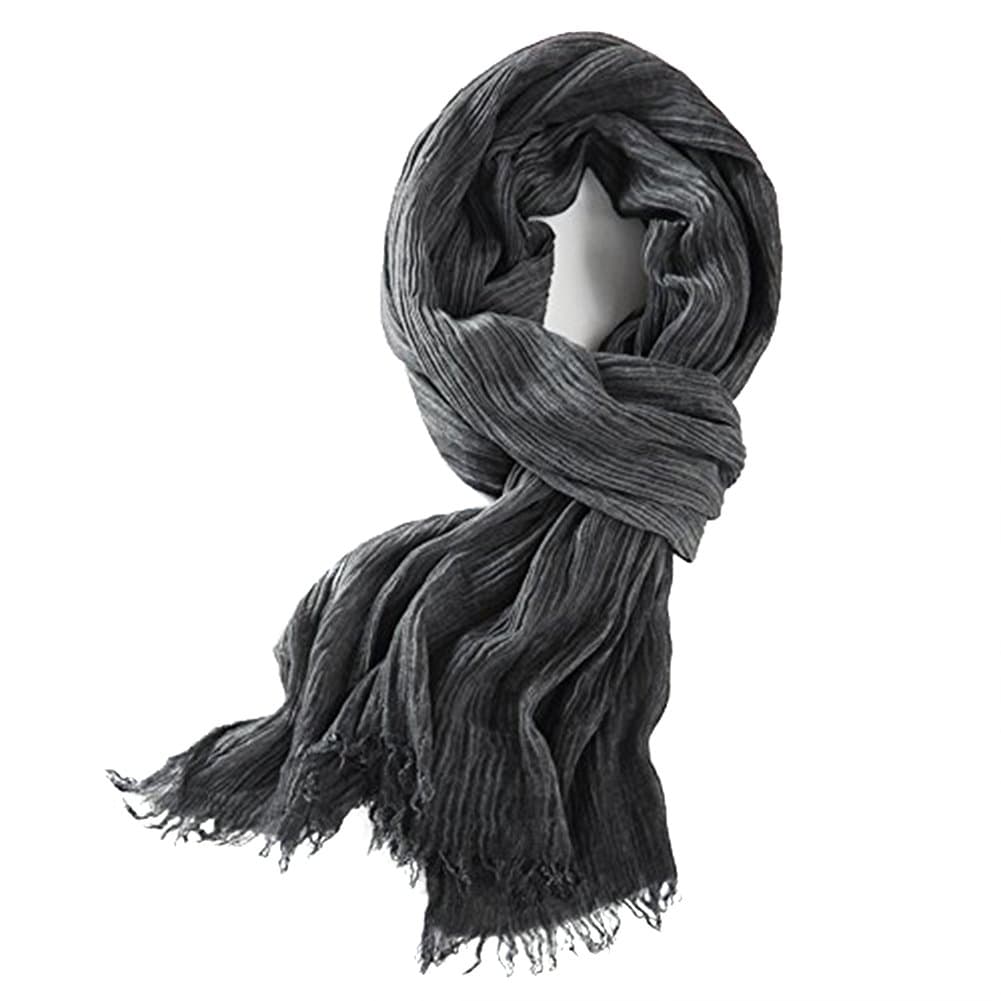 SUMEIKEWarm Black Winter Cotton Scarf For Men Women Unisex Black