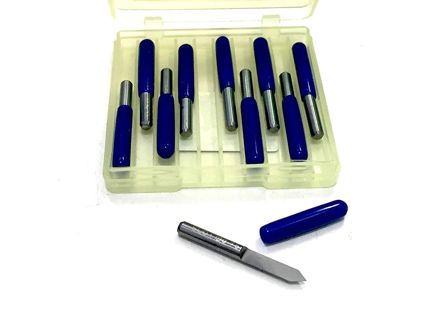 VEDA 60 Degree 0.1mm Silver Carbide Milling Cutter Round Bottom PCB Engraving Bits CNC Router Tool Pack of 10