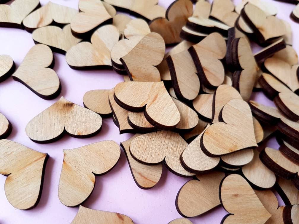 100 Wooden Hearts,Unfinished Wooden Hearts Wooden Hearts for Cardmaking,Wooden Hearts Scrapbooking