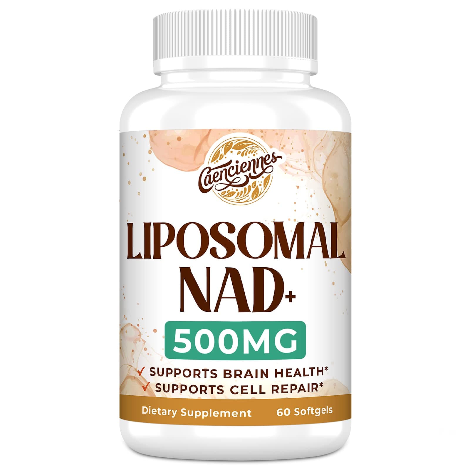 Liposomal NAD+ 500 MG Supplement, True NAD Plus Supplement, Superior Absorption, Boost NAD+ More Efficient Than Nicotinamide Riboside for Cellular Energy, Healthy Aging, 60 Serving