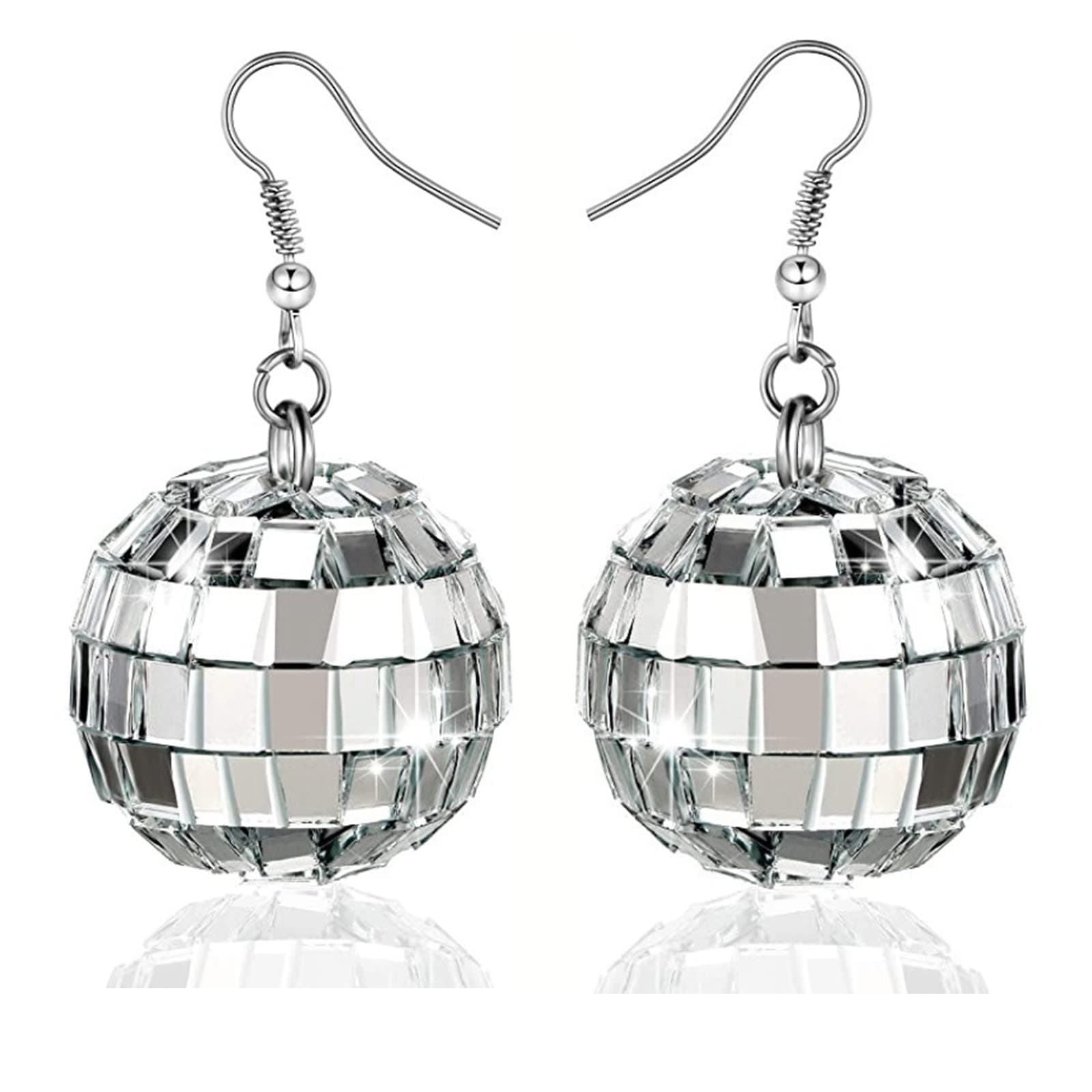 Disco Ball Earrings 24mm 70'S Disco Punk Earrings for Women Jewelry