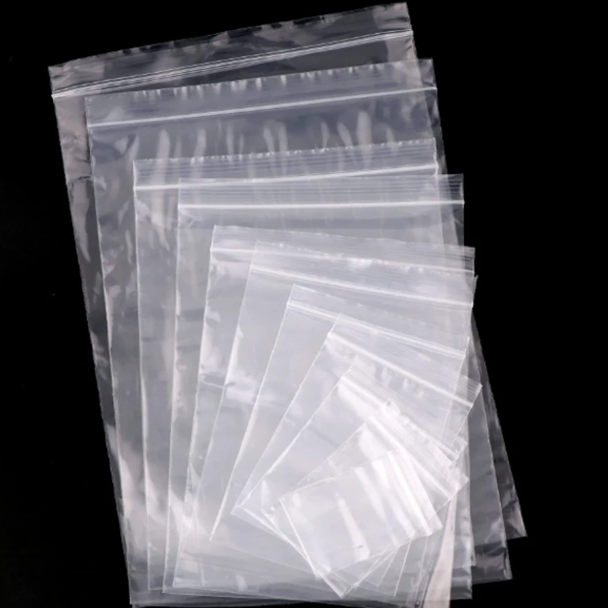 DevineCustomz® 100 Clear Zip Lock Bags - Small & Large Resealable Kitchen Posting Freezer Food Plastic Pouches (6cm x 9cm)