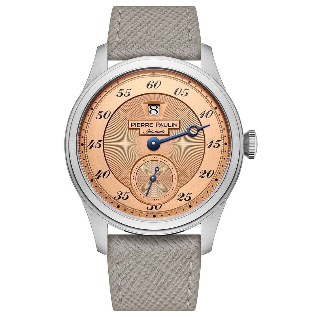 New Pierre Paulin Jumping Hour Men Watch Automatic Seagull ST17 Mechanical Watch Steel Watch Vintage Date Window 38mm