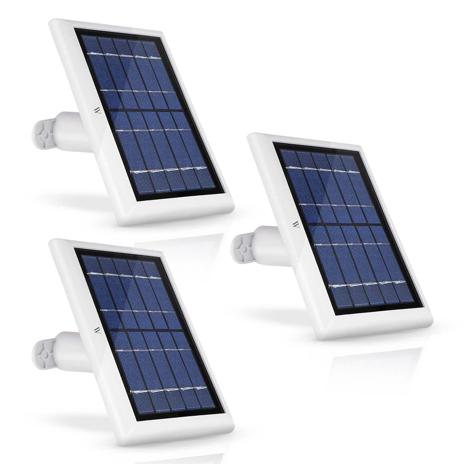 Solar Panel Compatible with Wyze Cam Outdoor and Wyze Cam Outdoor V2 - Power Your Surveillance Camera continuously with 2W 5V Charging (3-Pack, White) (Wyze Cam Outdoor NOT Included)