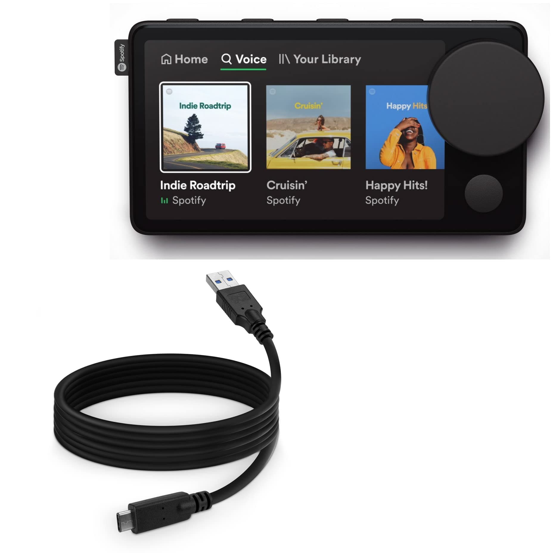 BoxWave Cable Compatible With Spotify Car Thing - DirectSync - USB 3.0 A to USB 3.1 Type C, USB C Charge and Sync Cable for Spotify Car Thing - 6ft - Black